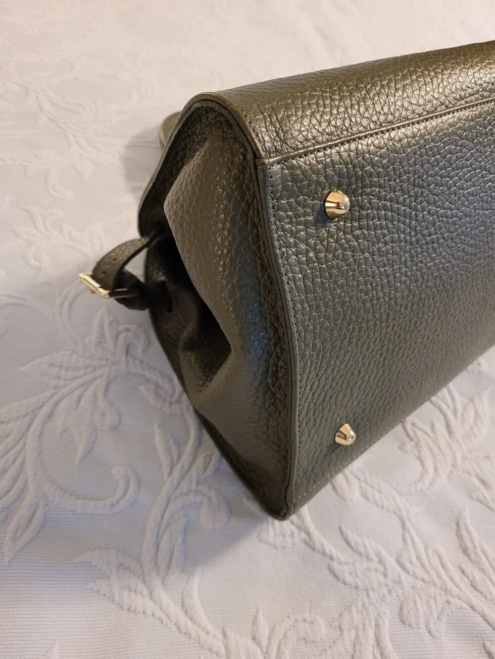 Divina Firenze  Olive Green Leather Satchel